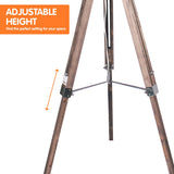 Sarantino Timber Tripod Floor Lamp Adjustable Height Taper Fabric - Extra Image