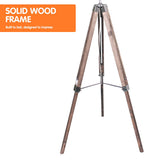 Sarantino Timber Tripod Floor Lamp Adjustable Height Taper Fabric - Extra Image