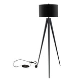 Sarantino Minimalist Modern Tripod Floor Lamp Black - Close-Up Angle