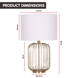 Sarantino Rose Gold Table Lamp with Linen Drum Shade - Extra Image