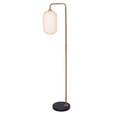 Sarantino Metal Floor Lamp With Opal Glass Shade - Extra Image