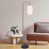 Sarantino Metal Floor Lamp With Opal Glass Shade - Extra Image