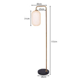 Sarantino Metal Floor Lamp With Opal Glass Shade - Extra Image