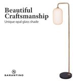 Sarantino Metal Floor Lamp With Opal Glass Shade - Extra Image