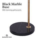 Sarantino Metal Floor Lamp With Opal Glass Shade - Extra Image