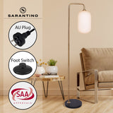 Sarantino Metal Floor Lamp With Opal Glass Shade - Extra Image