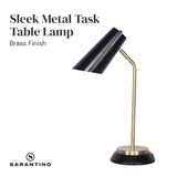 Sarantino Black-Brass Desk Task Table Lamp - Top-Down View