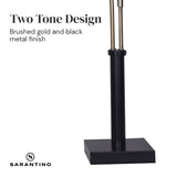 Sarantino LED Metal Table Lamp with 2 Lights Brushed Gold Black Finish - Extra Image