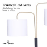 Sarantino Black Metal Task Floor Lamp - Front View