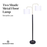 Sarantino Black Metal Task Floor Lamp - Top-Down View