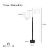 Sarantino Black Metal Task Floor Lamp