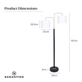 Sarantino Black Metal Task Floor Lamp - 45-Degree Angle