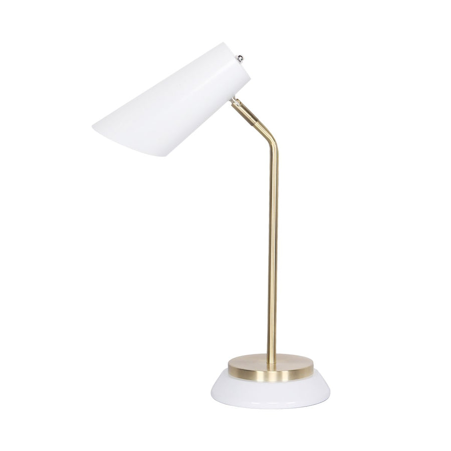Sarantino White/Brass Task Table Lamp