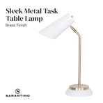Sarantino White/Brass Task Table Lamp
