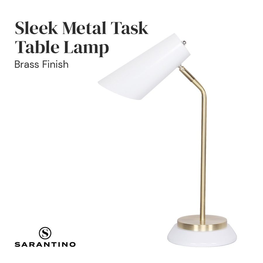 Sarantino White/Brass Task Table Lamp