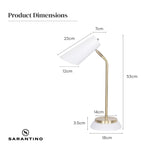 Sarantino White/Brass Task Table Lamp