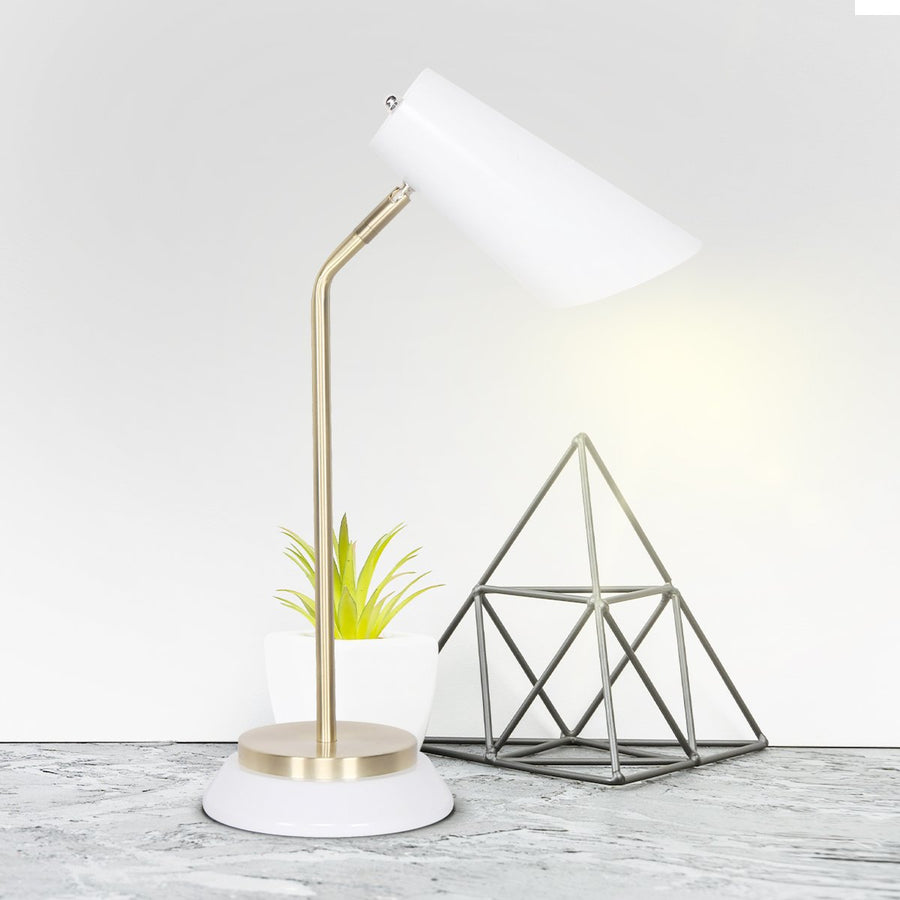 Sarantino White/Brass Task Table Lamp