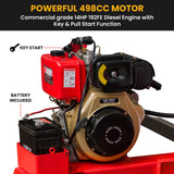 Yukon 60 Tonne Log Splitter Key Start Diesel Hydraulic 498cc Vertical and Horizontal - Rear View