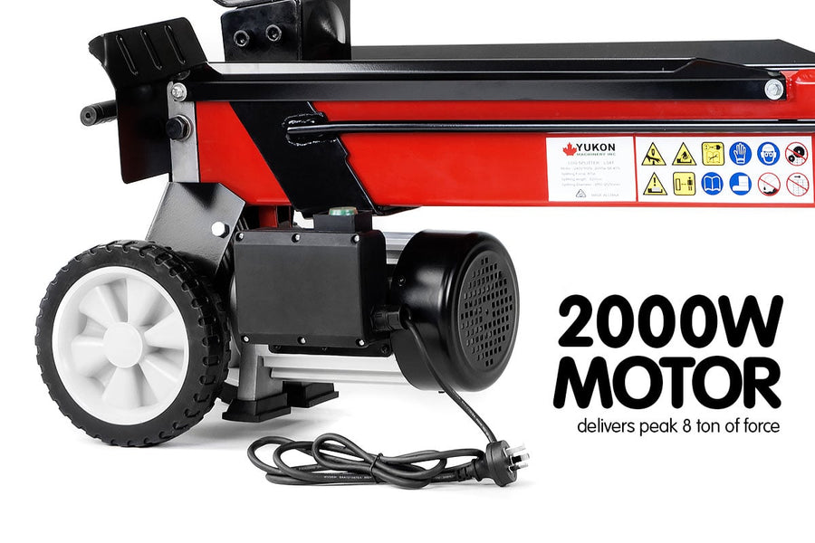 Yukon 8 Tonne 2000W Electric Hydraulic Log Splitter Wood Cutter