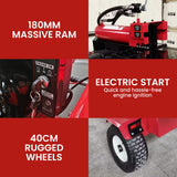 Yukon 75 Tonne Hydraulic Petrol 420cc Log Splitter Electric Key Start Vertical and Horizontal