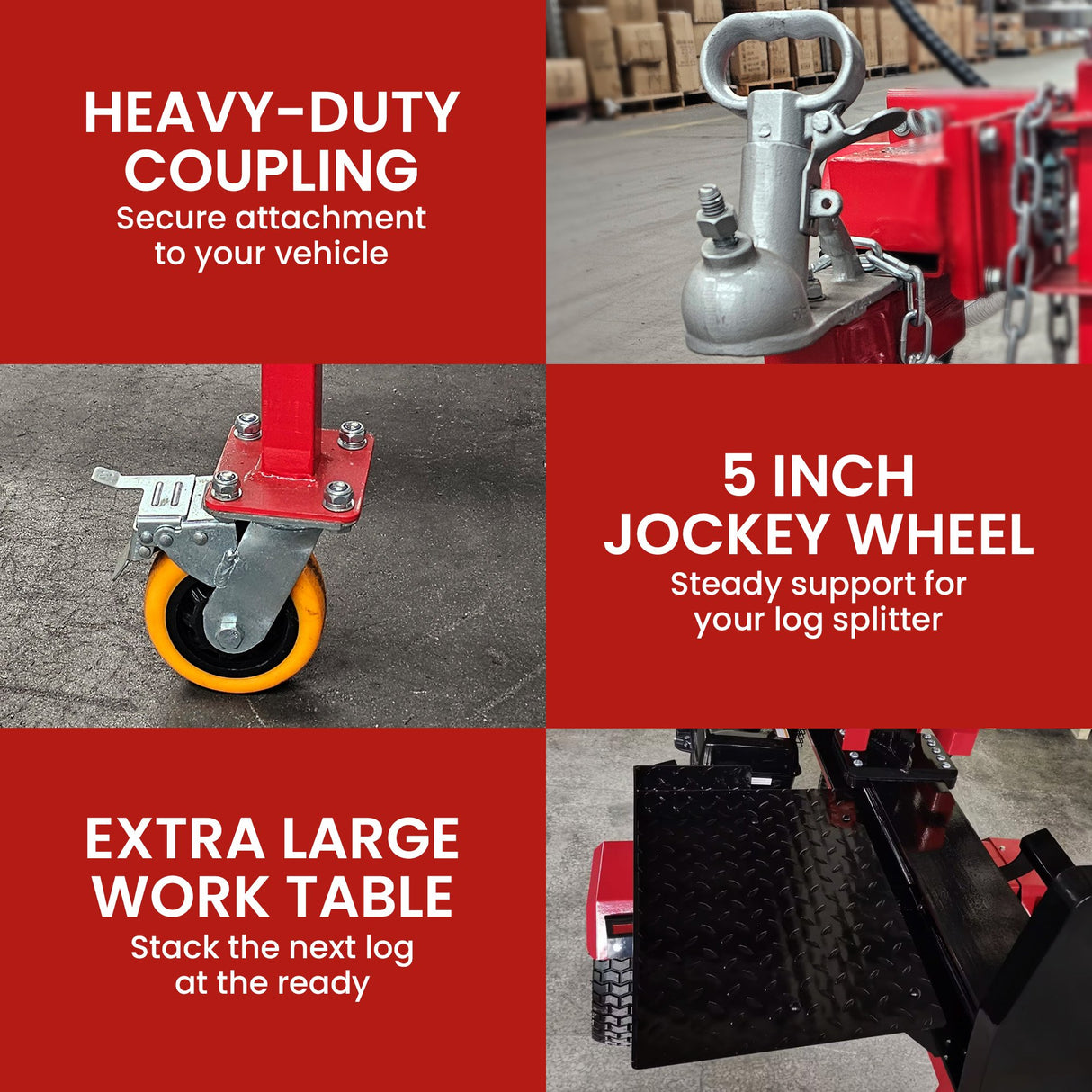 Yukon 75 Tonne Hydraulic Petrol 420cc Log Splitter Electric Key Start Vertical and Horizontal