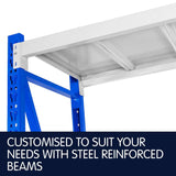 Garage Storage Steel Rack Shelving 2.0m-wide 800kg - Rear View