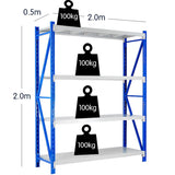 Garage Storage Steel Rack Shelving 1.5m-wide 400kg - Front View