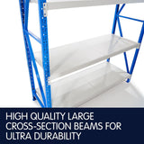 2 Bay Garage Storage Steel Rack Shelving 3.0m 800kg - Rear View