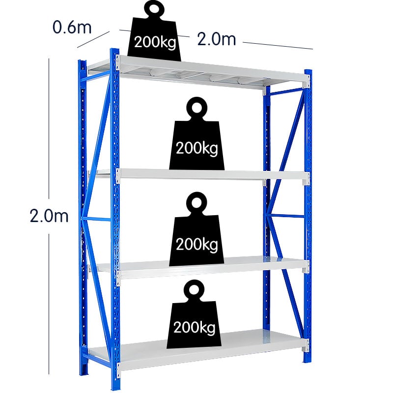 Centurion 1 Bay Garage Storage Steel Rack Long Span Shelving 2.0m-wide 800kg