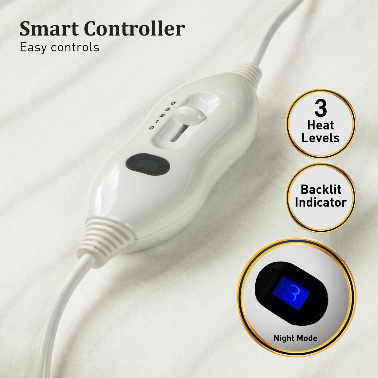 Laura Hill Heated Electric Blanket Fitted Underlay Winter Double