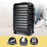 Olympus Noctis Suitcase 24in Hard Shell ABS+PC - Stygian Black - Side View