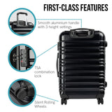 Olympus Noctis Suitcase 24in Hard Shell ABS+PC - Stygian Black - Top-Down View