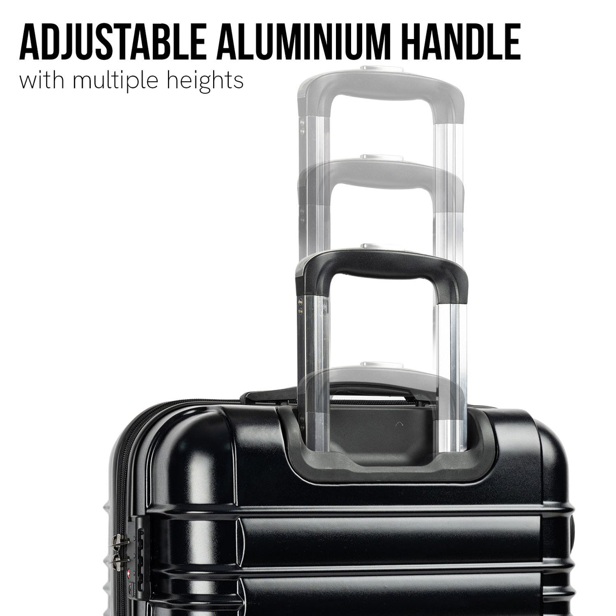 Olympus 3PC Noctis Luggage Set Hard Shell ABS+PC - Suitcase Black