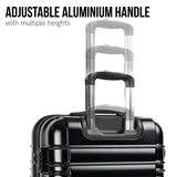 Olympus 3PC Noctis Luggage Set Hard Shell ABS+PC - Suitcase Black - 45-Degree Angle