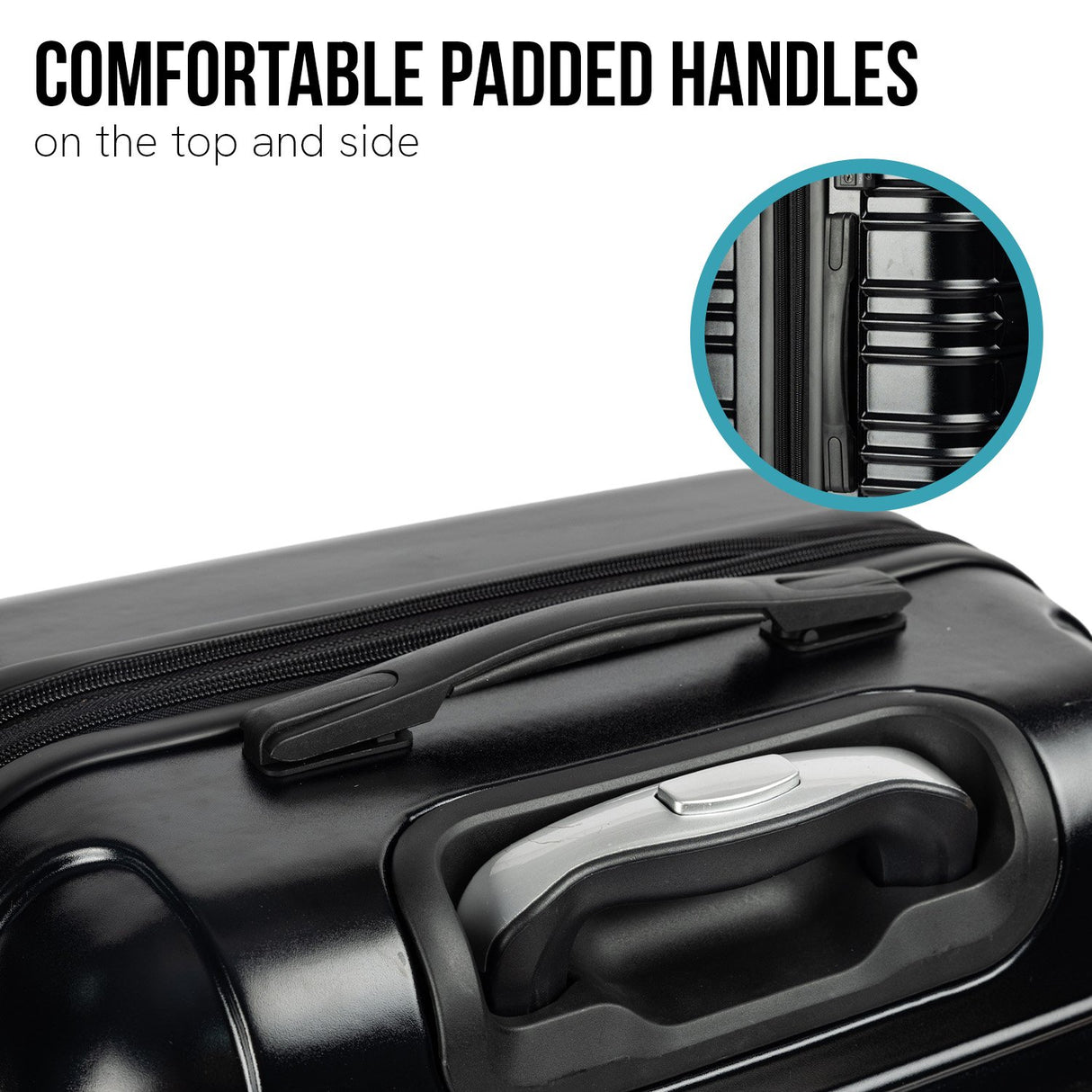 Olympus 3PC Noctis Luggage Set Hard Shell ABS+PC - Suitcase Black