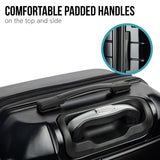 Olympus Artemis 20in Hard Shell Suitcase ABS+PC  Jet Black - 45-Degree Angle