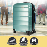 Olympus Artemis 24in Hard Shell Suitcase ABS+PC - Electric Teal - Side View