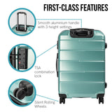 Olympus Artemis 24in Hard Shell Suitcase ABS+PC - Electric Teal - Top-Down View