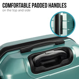 Olympus Artemis 24in Hard Shell Suitcase ABS+PC - Electric Teal - Close-Up Angle