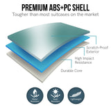 Olympus Artemis 24in Hard Shell Suitcase ABS+PC - Electric Teal - 45-Degree Angle