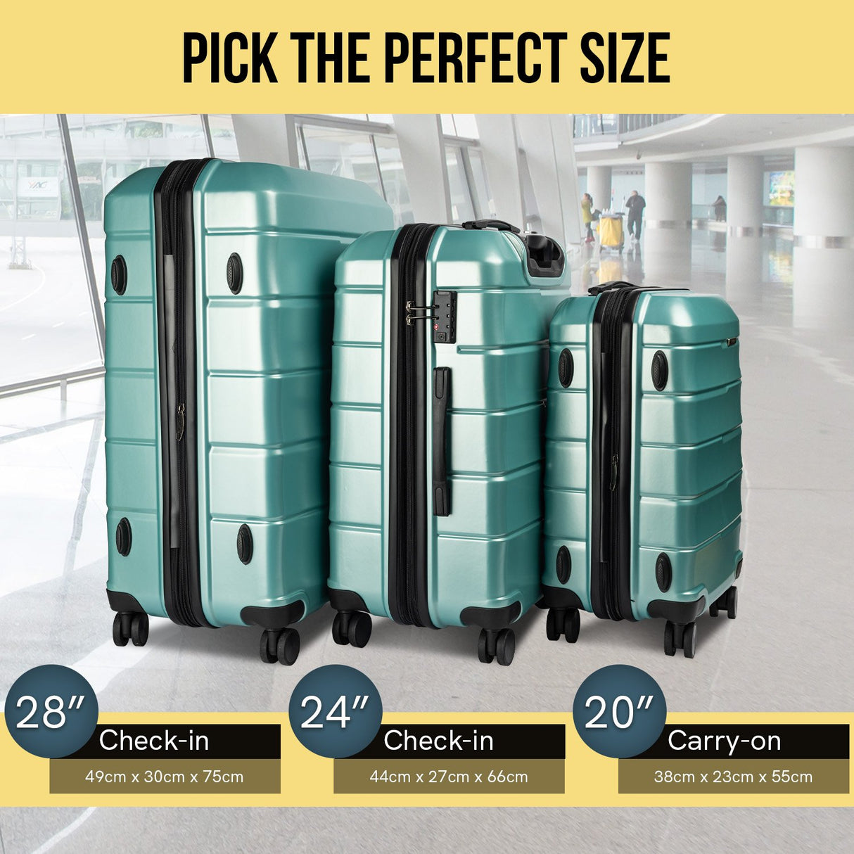 Olympus Artemis 24in Hard Shell Suitcase ABS+PC - Electric Teal