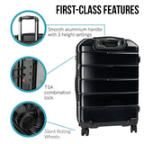 Olympus Artemis 28in Hard Shell Suitcase ABS+PC - Jet Black - 45-Degree Angle