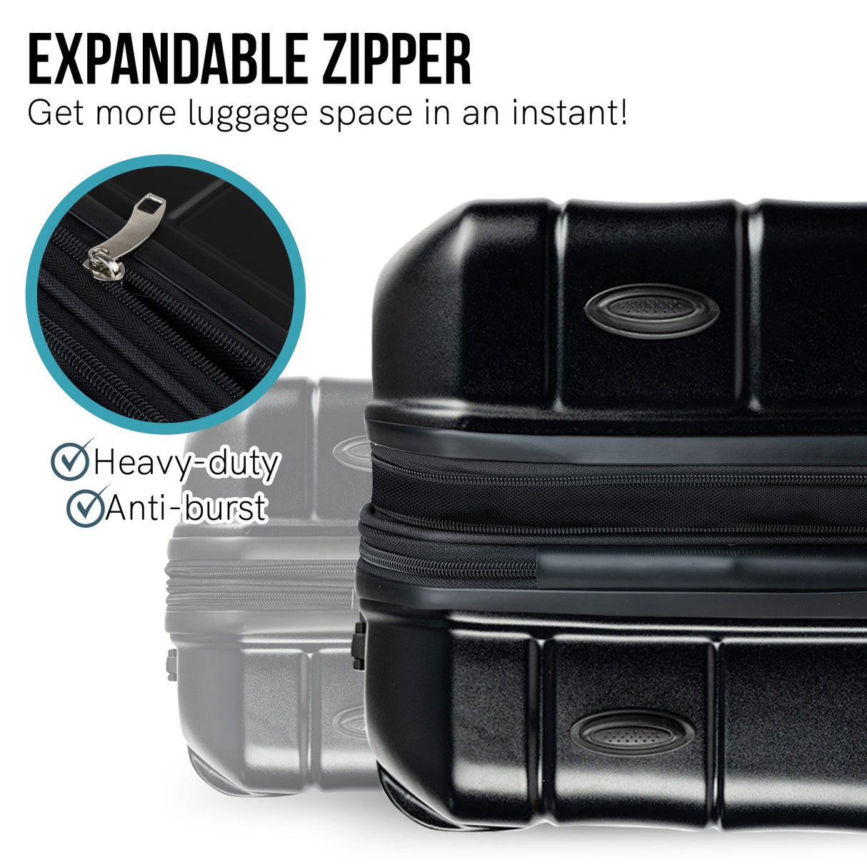 Olympus Artemis 28in Hard Shell Suitcase ABS+PC - Jet Black