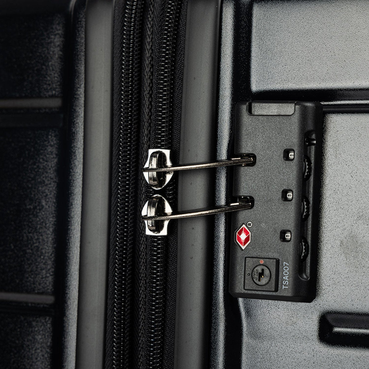 Olympus 3PC Artemis Luggage Set Hard Shell Suitcase ABS+PC - Jet Black