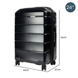 Olympus 3PC Artemis Luggage Set Hard Shell Suitcase ABS+PC - Jet Black - Top-Down View
