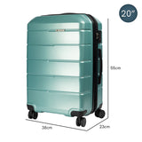 Olympus 3PC Artemis Luggage Set Hard Shell ABS+PC - Electric Teal - 45-Degree Angle