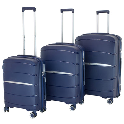Olympus 3PC Eos Luggage Set Hard Shell Suitcase ABS+PC - Blue