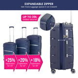 Olympus 3PC Eos Luggage Set Hard Shell Suitcase ABS+PC - Blue - Extra Image