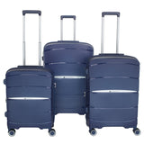 Olympus 3PC Eos Luggage Set Hard Shell Suitcase ABS+PC - Blue - Front View