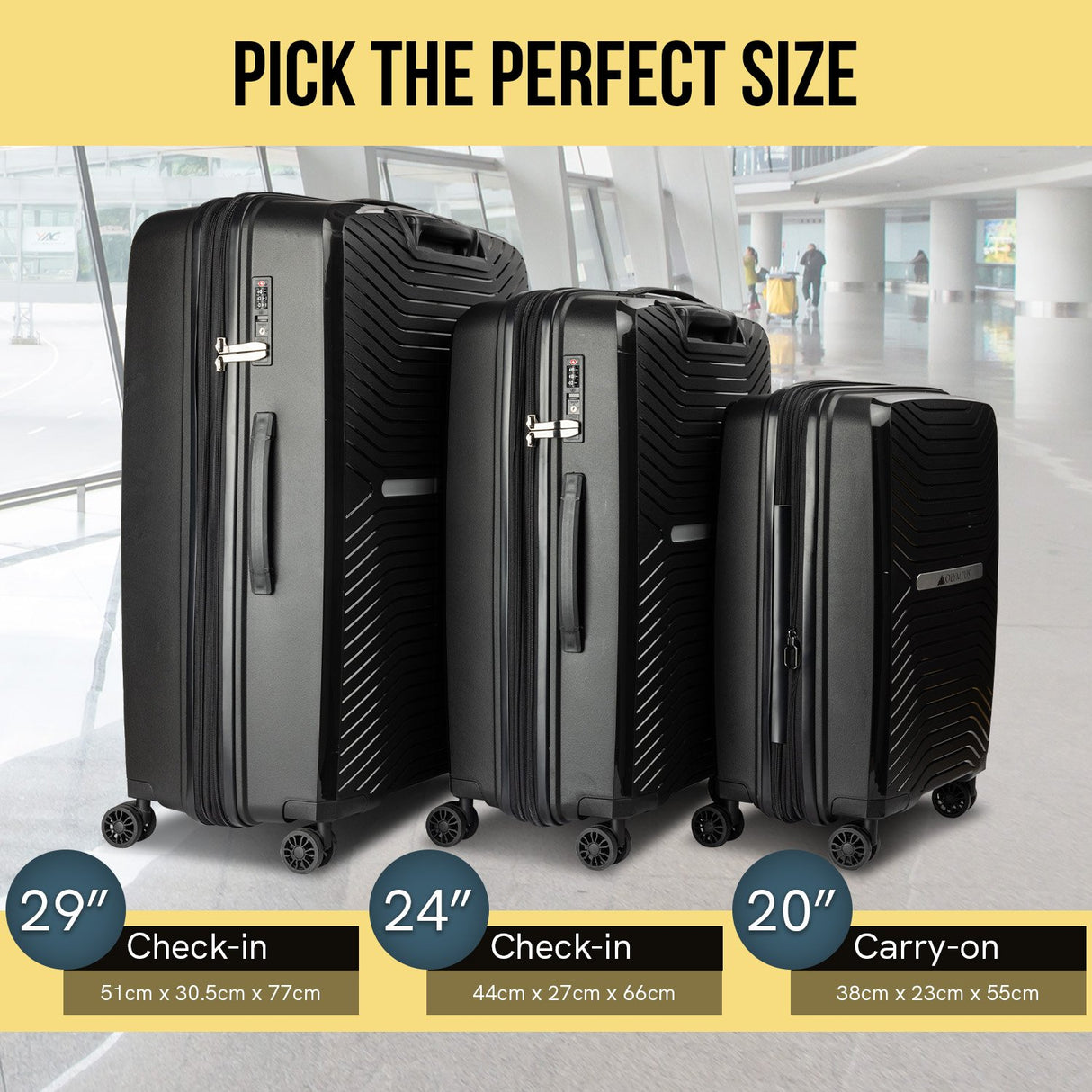 Olympus Astra 20in Hard Shell Suitcase - Obsidian Black